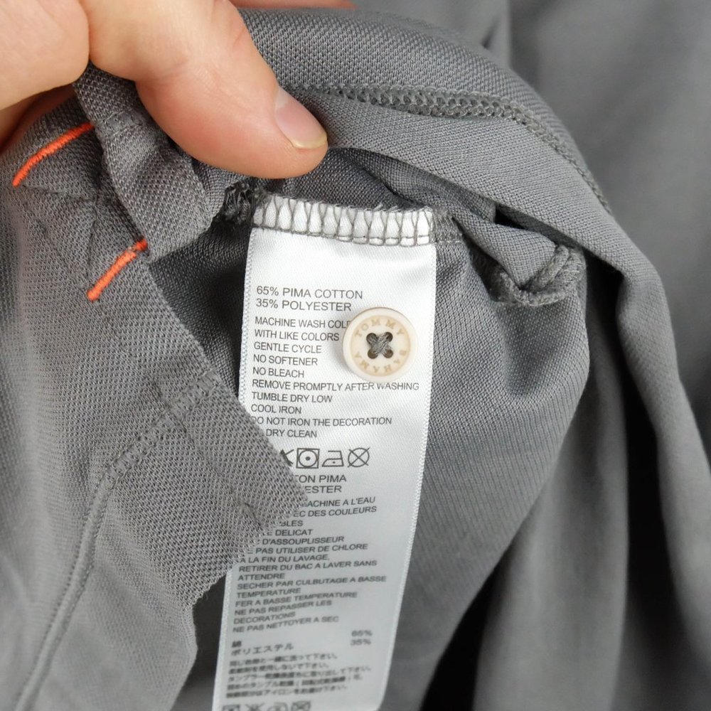 Tommy Bahama Polo Mens XXL 2XL Gray Shirt Pima Cotton Knit Ringer Short Sleeve - Picture 11 of 11